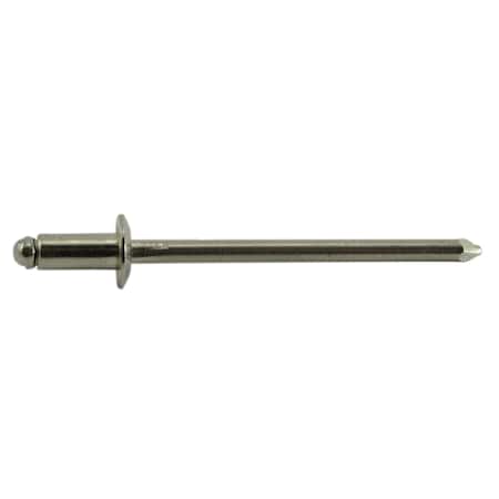 Midwest Fastener Blind Rivet, Dome Head, 1/8 in Dia., 1/8 in L, 18-8 Stainless Steel Body, 50 PK 53955